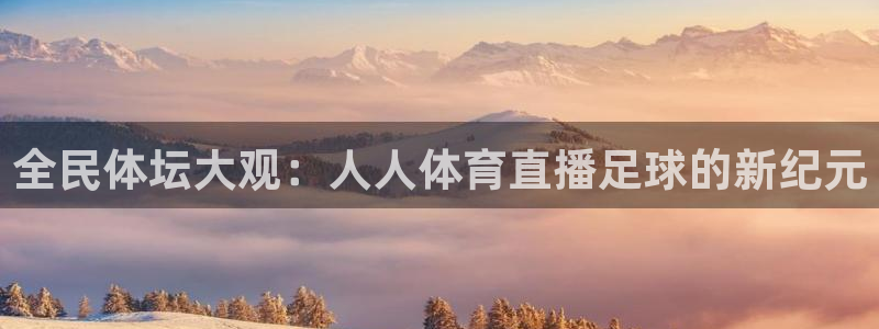 全民体坛大观：人人体育直播足球的新纪元